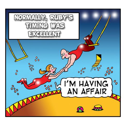 Normally, Ruby's timing was excellent.