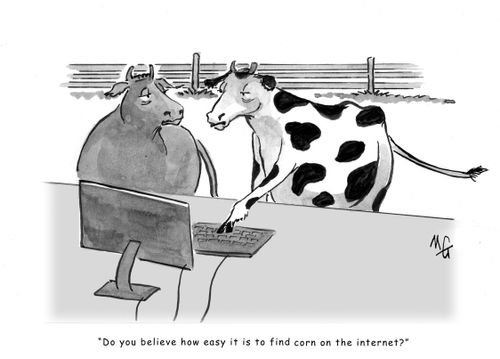 'Do you believe how easy it is to find corn on the internet?'