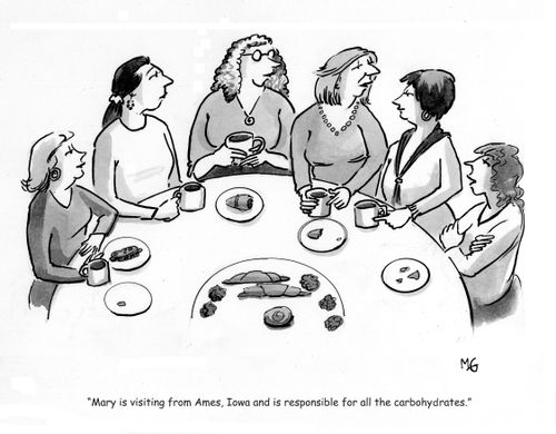 'Mary is visiting from Ames, Iowa and is responsible for all of the carbohydrates.'