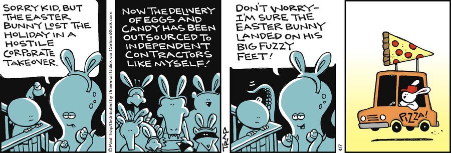 'Don't worry I'm sure the Easter bunny landed on his big fuzzy feet!'