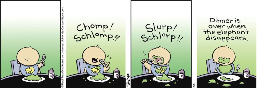 'Dinner is over when the elephant disappears.'