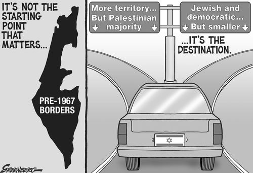 Israel 1967 borders bw