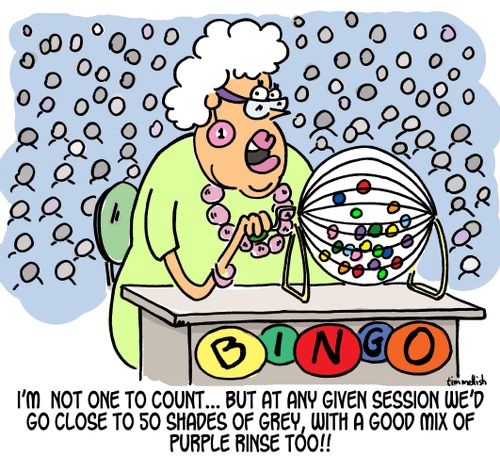 "I'm not one to count....But at any given session we'd go close to 50 shades of grey, with a good mix of purple rinse too!!!"