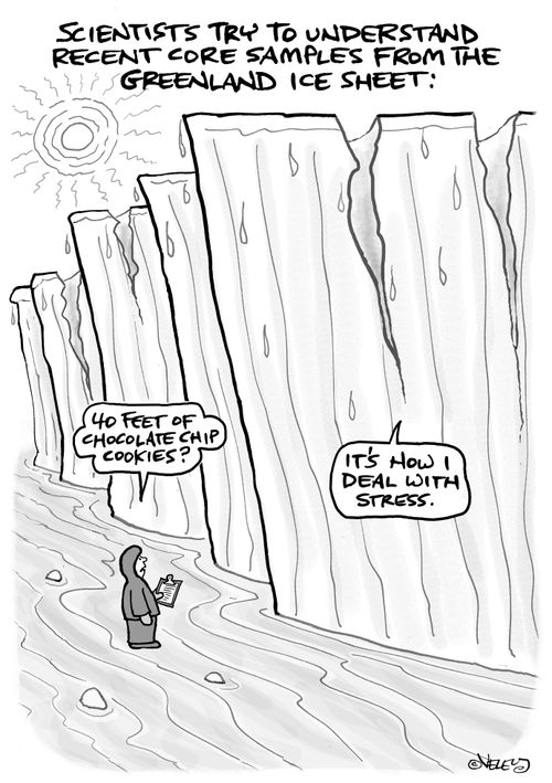 Scientists try to understand recent core samples from the Greenland ice sheet.