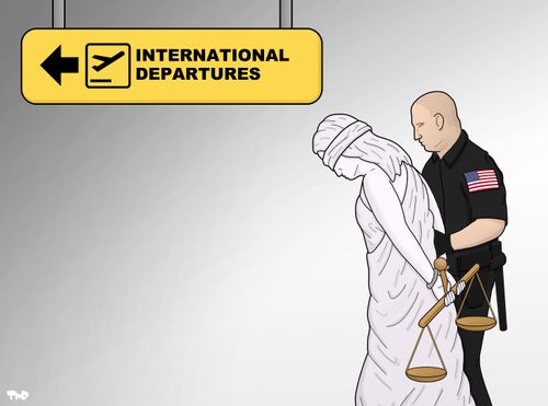 A TSA agent deports Justice.
