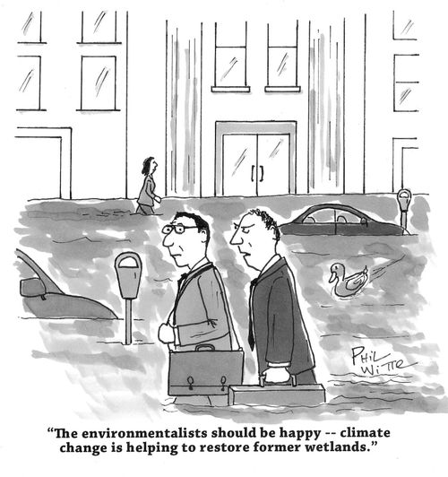 "The environmentalists should be happy - climate change is helping to restore former wetlands."