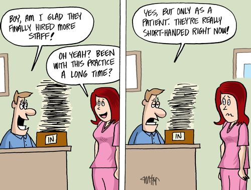"Boy, am I glad they finally hired more staff!"