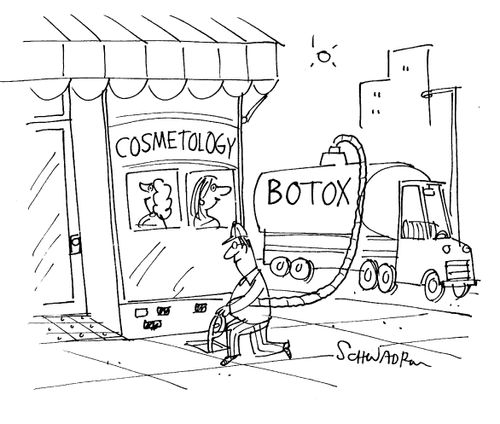 Botox pump outside a cosmetology clinic.