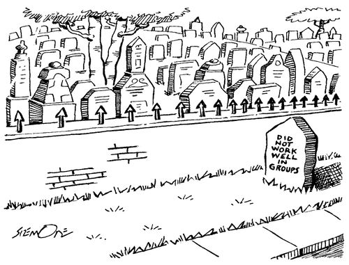 Segregated gravestone: 'Did not work well in groups.'