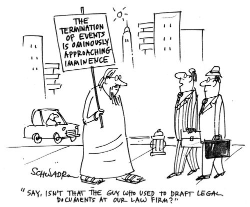 "Say, isn't that the guy who used to draft legal documents at our law firm?"