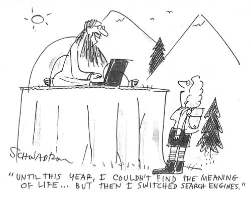 'Until this year, I couldn't find the meaning of life...but then I switched search engines.'