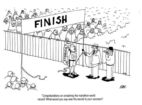 'Congratulations on smashing the marathon world record!  What would you say was the secret to your success?'