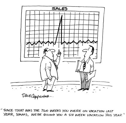 'Since that was the two weeks you were on vacation last year, Simms, we're giving you a six week vacation this year.'