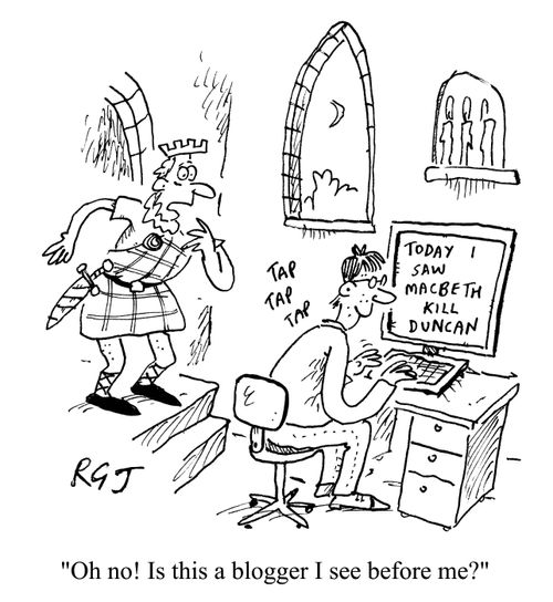 'Oh no!  Is this a blogger I saw before me?'