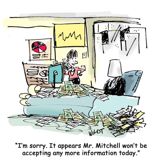 'I'm sorry. It appears Mr. Mitchell won't be accepting any more information today.'