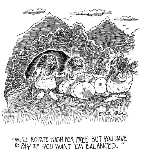 'We'll rotate them for free but you have to pay if you want 'em balanced.'