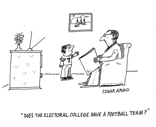 'Does the electoral college have a football team?'