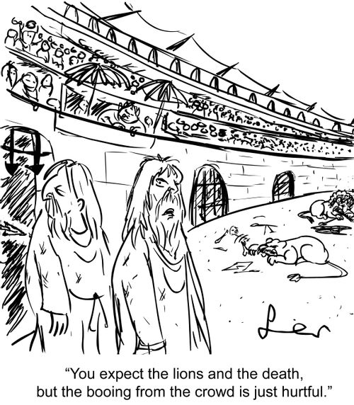 'You expect the lions and the death, but the booing from the crowd is just hurtful.'