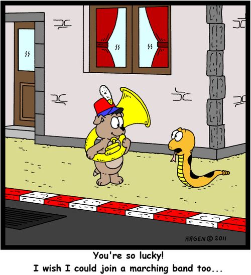 'You're so lucky! I wish I could join a marching band too...'