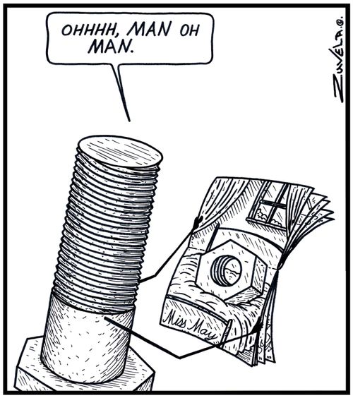 Bolt: ' OHHHH, MAN oh MAN.' / A Male Bolt checking out the Centrefold of a Nut Magazine