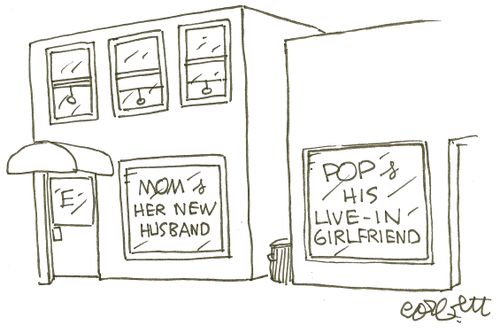 'Mom & her new husband' and 'Pop & his live-in girlfriend'.