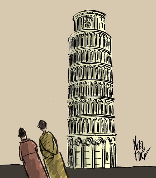 Vertical Tower Of Pisa.