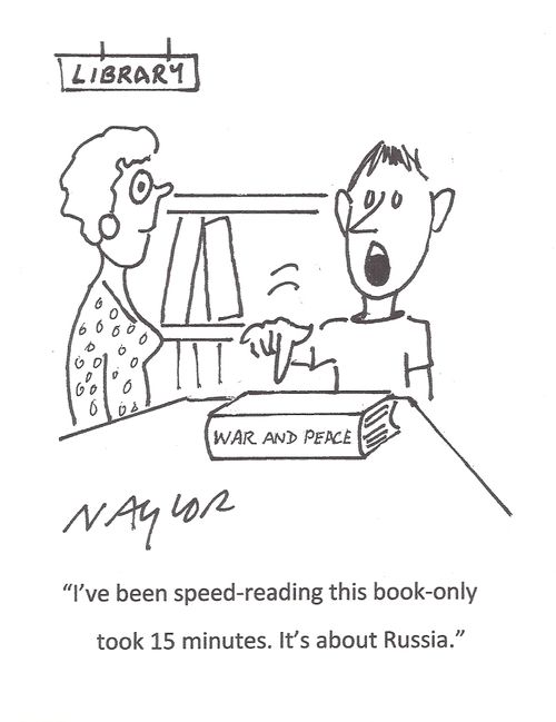 'I've been speed-reading this book - only took 15 minutes. It's about Russia.'