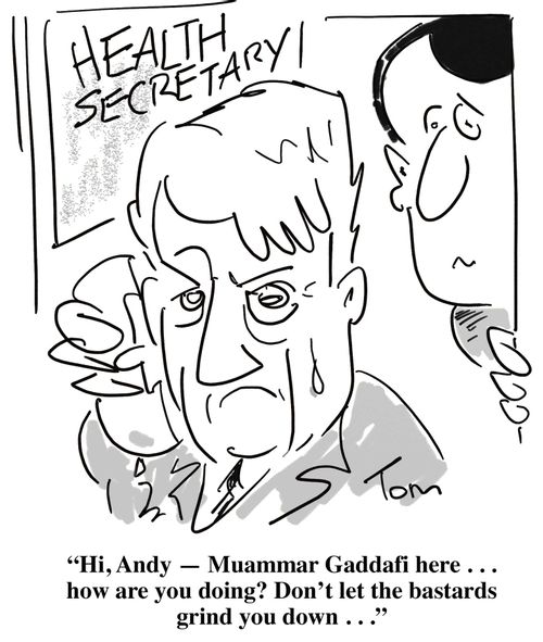 Gaddafi knows how Andrew Lansley feels.