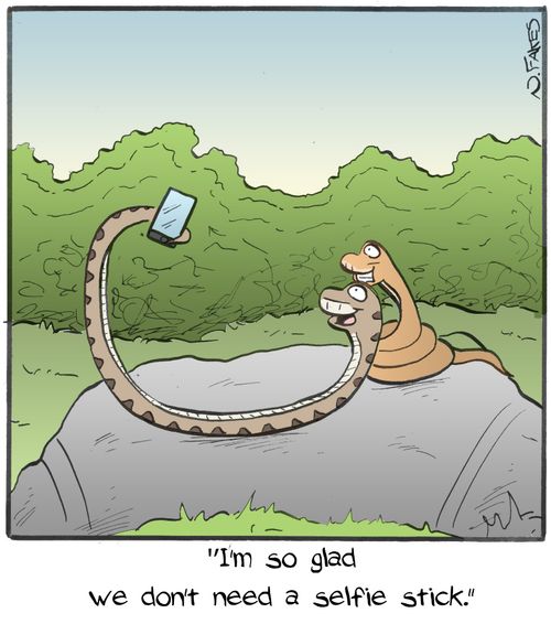 "I'm so glad we don't need a selfie stick."