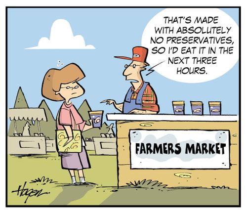 "That's made with absolutely no preservatives, so I'd eat it in the next three hours."