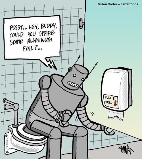 "Pssst... Hey, buddy, could you spare some aluminum foil?..."