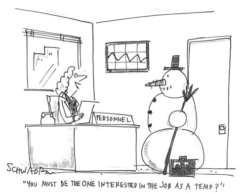 'You must be the one interested in the job as a temp?'