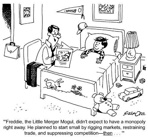 'Freddie, the Little Merger Mogul, didn't expect to have a monopoly right away...'