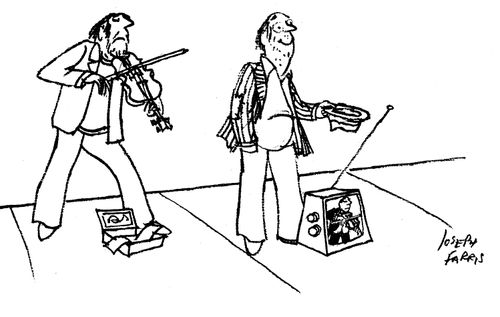 Two Men compete for money.