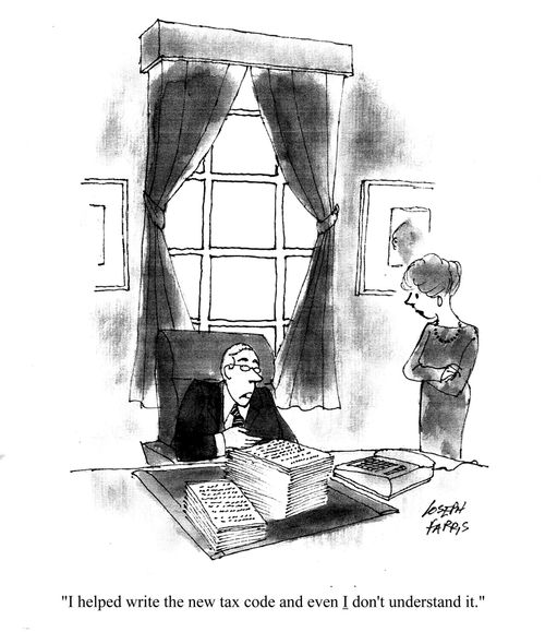 'I helped write the new tax code and even I don't understand it.'