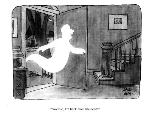 'Sweetie, I'm back from the dead!'
