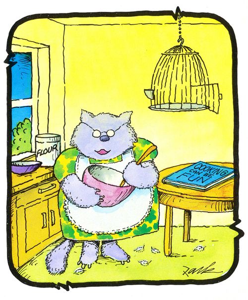 Cat Cooking Bird.
