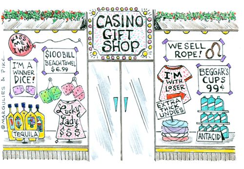 Gift shop in casino caters to winners and losers.