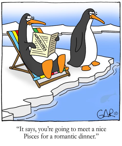 It says, you're going to meet a nice Pisces for a romantic dinner.
