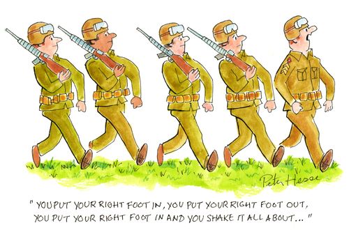 'You put your right foot in . . . '