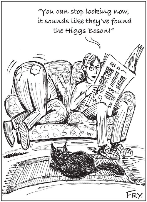 'You can stop looking now, it sounds like they've found the Higgs Boson!'