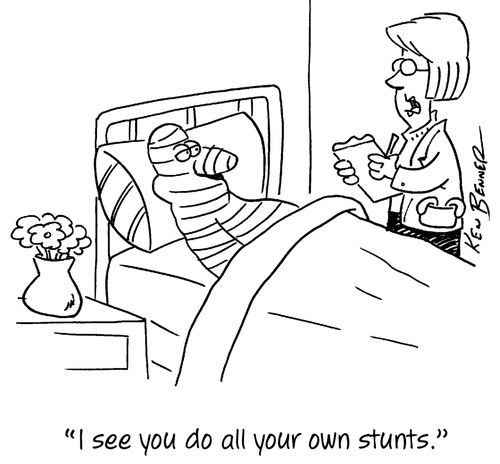 "I see you do all your own stunts."