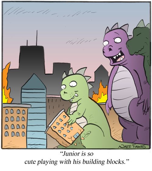 "Junior is so cute playing with his building blocks."