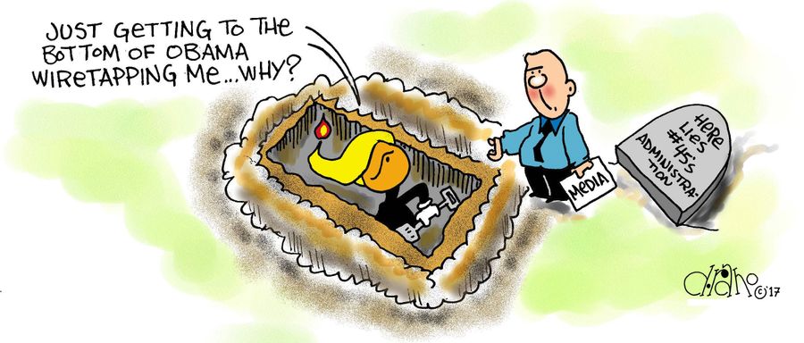 "Just getting to the bottom of Obama wiretapping me...why?"
