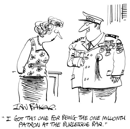 'I got this one for being the one millionth patron at the burlesque bar.'