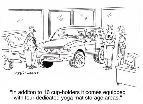 'In addition to 16 cup-holders it comes equipped with four dedicated yoga mat storage areas.'