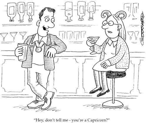 'Hey, don't tell me - you're a capricorn?'