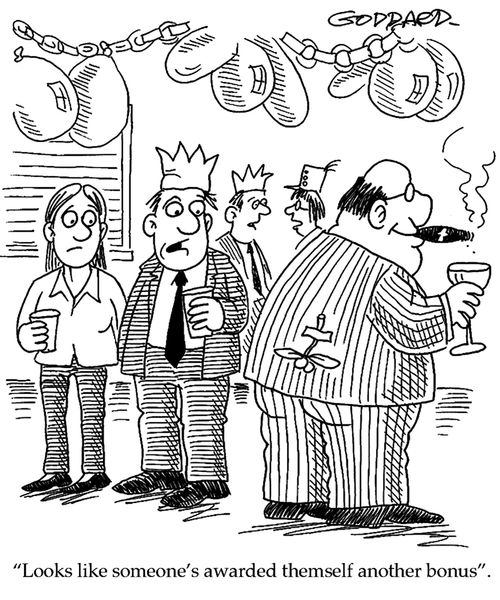 'Looks like someone's awarded themself another bonus.'