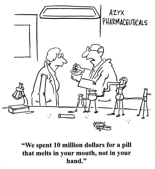Researcher to partner: 'We spent 10 million dollars for a pill that melts in your mouth, not in your hand.'