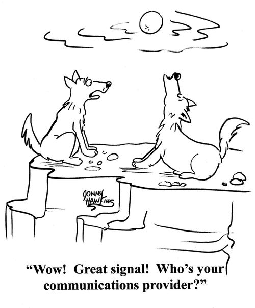 Wolf to howling wolf: 'Wow!  Great signal!  Who's your communications provider?'